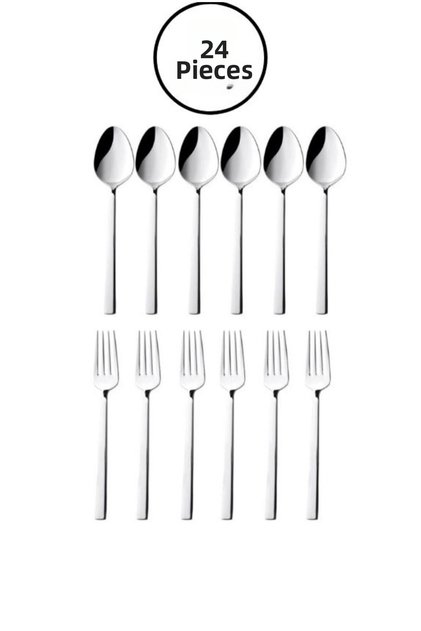 24 Piece Dessert Set 12 Dessert Spoons 12 Dessert Forks