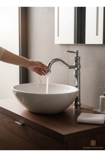 Dish Basin Faucet Retro High Model Dish Basin Compatible Fixture Silver Color