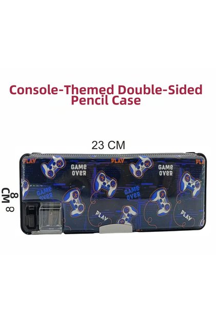 Fixpoint Double-Sided Pen Holder with Dual Sharpener Wallet Type Blue Pen Bag Large Volume