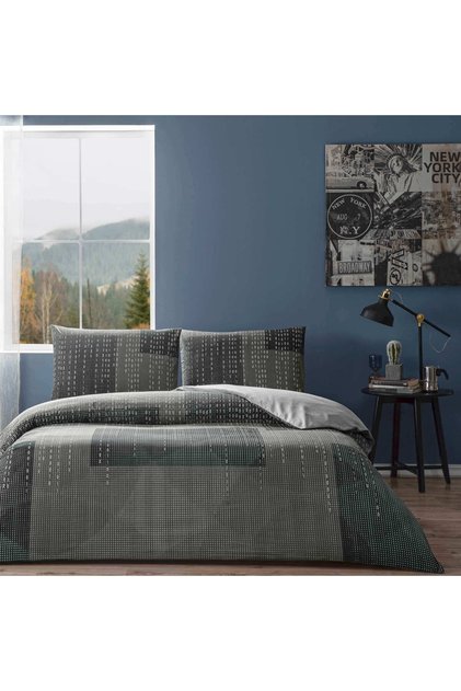 Mirzae Ranforce Single Duvet Cover Set Anthracite
