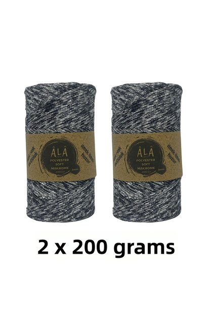 2 Pieces Polyester Soft Macrame White No:4-2Mm 2X200 Grams (Total 400 Grams)