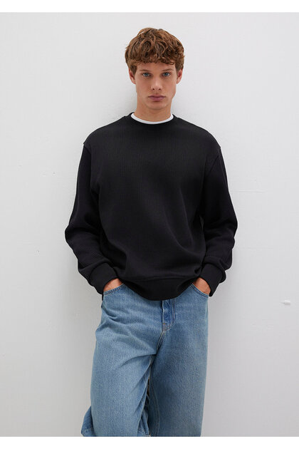 Siyah Dokulu Sweatshirt 0S10407-900