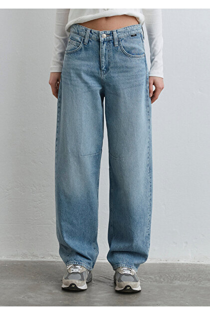 秋水 Mavi Lisa All Blue Zımparalı Orta Mavi Jean Pantolon 1010938-89253