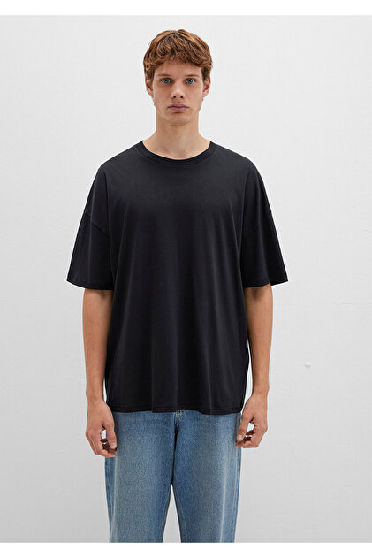 Mavi Siyah Oversize Tişört Oversize / Geniş Kesim 066902-900