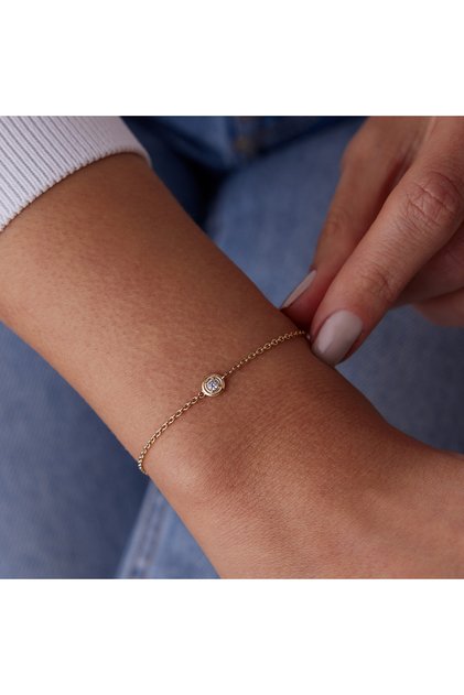 Tektaş Elmas Charm Uçlu Bileklik