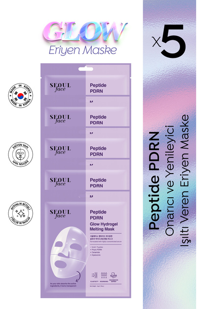 Seoul Face Peptide Pdrn Hydrogel Melting Moisturizing Korean Mask 34 Gr 5 Pieces