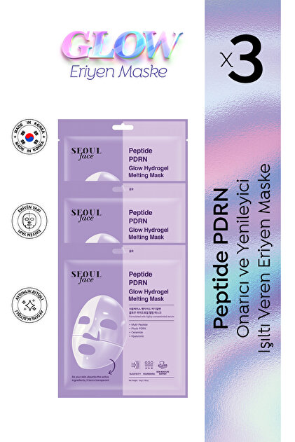 Seoul Face Peptide Pdrn Hydrogel Melting Moisturizing Korean Mask 34 Gr 3 Pieces