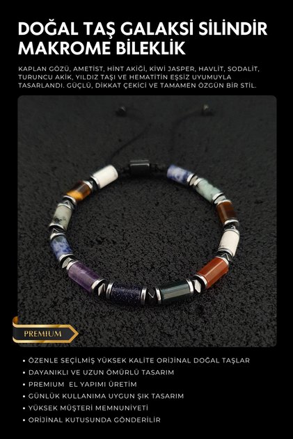 Natural Stone Bracelet, Tiger's Eye, Agate, Kiwi (Jasper), Amethyst, Howlite, Star Stone, Indian Agate, Sodalite