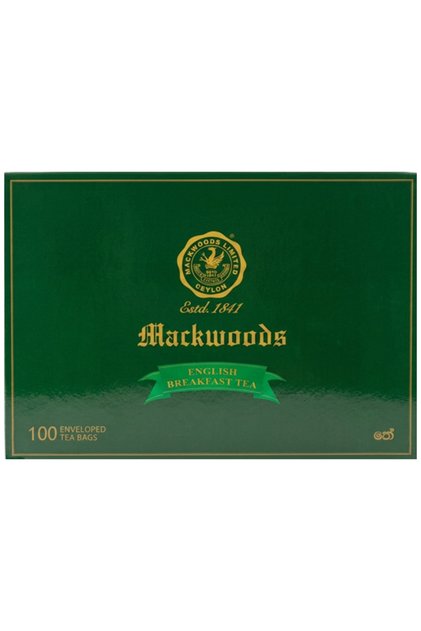 MACKWOODS SINGLE ESTATE, UNBLENDED ENGLISH BREAKFAST TEA IN 100 ENVELOPED TEA BAGS