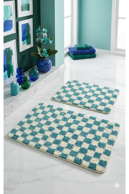 Chess 2-Piece Bath Mat Non-Slip Base 60X100-60X50