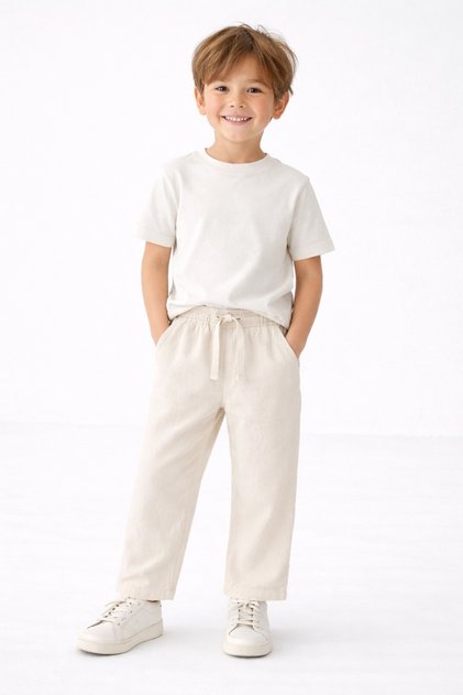 5-16 Years Old Boys' White Muslin Trousers-5/6 Y