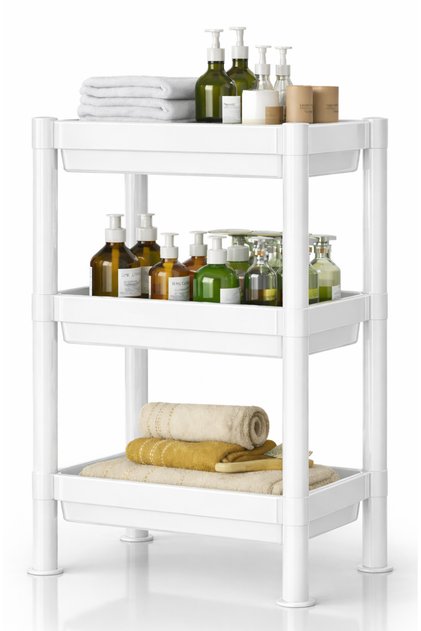 Vesken 3 Layer White Plastic Kitchen Organizer Shelves