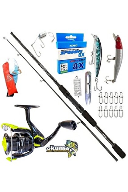 ＮＦＴ魚影観１６尺１７尺２本セット Fishack 37 Parça Surf Basic Deniz Olta Seti XL - 3.60MT / 50-100GR