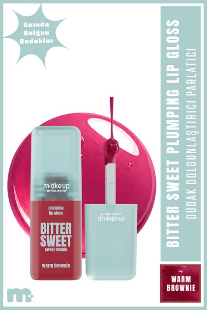make up maruderm Dolgunlaştırıcı Etkili Dudak Parlatıcısı – Plumping Lip Gloss Warm Brownie