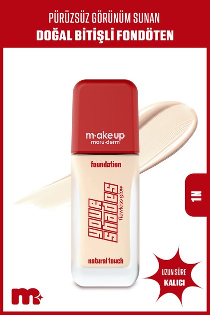 Make up Maruderm Long-Lasting Foundation with a Semi-Matte Finish That Provides a Smooth Look 1N 30 ml
