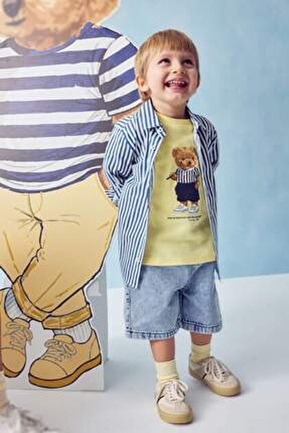 Zekids Baby Boy Cactus Printed Cotton Pack T-Shirt- Trendyol