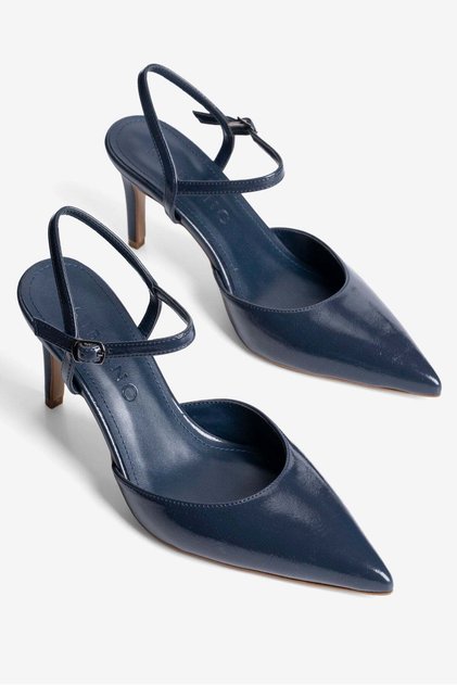 Women's Stiletto Pointed Toe Heeled Shoes İrisa Navy Blue