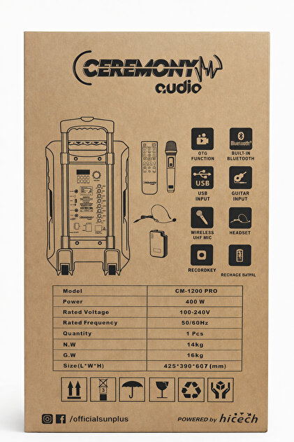 Sunplus SP-1200 PRO BLUETOOTH PROFFESSIONAL SPEAKER SYSTEM 400W