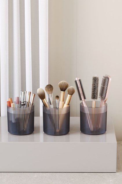 3 Pieces Makeup Brush and Comb Organizer Multi-Purpose Cosmetic Bathroom Organizer Box Organizer Set