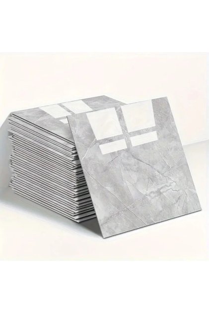 Marble Pattern Wall Sticker Gray 30 X 30 cm 1 Piece
