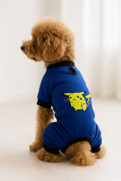Cat and Dog Outfit & Gown - Cobalt Blue 4 Leg Jumpsuit Pikachu