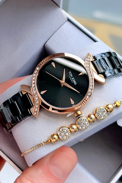 Women's Wristwatch 3 Atm Waterproof Two Color Steel Band Bracelet Bk2002C5