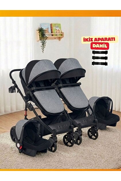 modabebekler Moda Bebekler İkiz Bebek Arabası Seti Travel Sistem