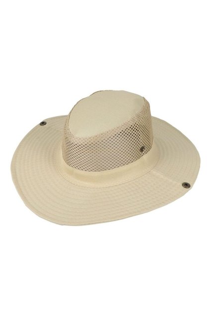 Pălărie Panama pentru drumeții și vânătoare cu buton rapid (plasă) (unisex) (crem)