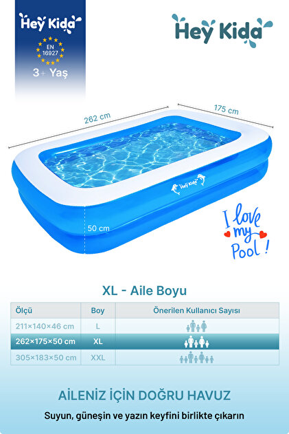 Heykida Swim Safe Dikdörtgen Havuz 265x175x50cm - Fiyatı, Yorumları