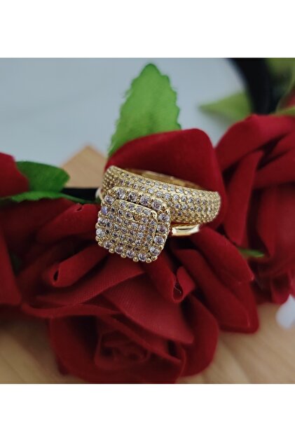 Inel 2 in1 love placat cu aur 14 k