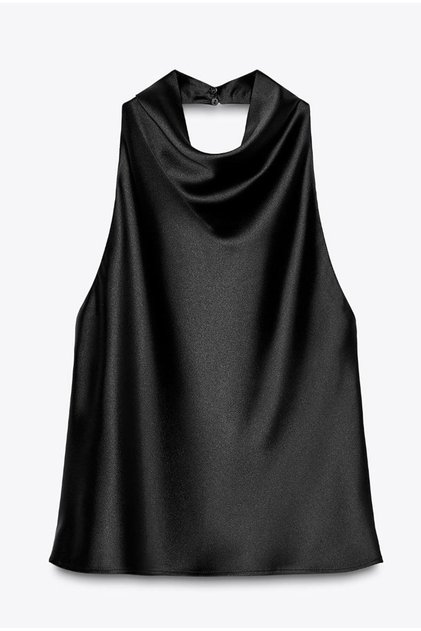 Halter yaka omzu açık saten şık yazlık bluz