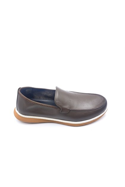 Genuine Leather Lightweight Soft and Flexible Men's Laceless Comfortable Brown Loafer Shoes