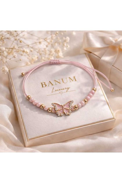 Elegant Butterfly Detailed Adjustable Drawstring Stylish Design Bracelet