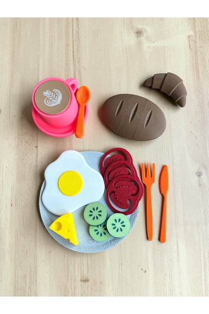 Montessori 19 Parça Kahvaltı Seti | Eğitici Oyuncak Yemek Mutfak Seti | 3+ Yaş | BPA İçermez