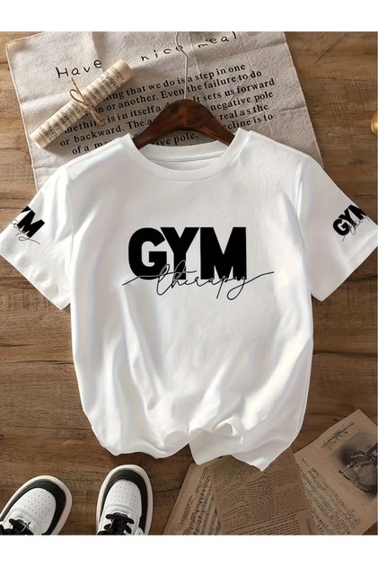 Unisex Gym Therapy Printed Oversize Crew Neck T-Shirt