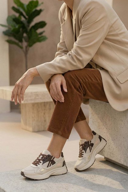 Fran Imported Sole Women's Sports Shoes Beige Brown