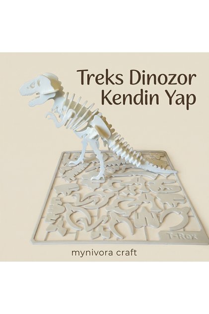 T-Rex Dinozor 3D Model Kit 12.5 cm Kendin Yap Puzzle Oyuncak