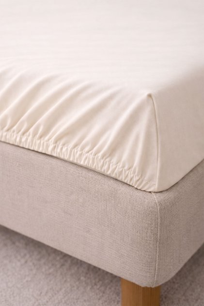 Basic Cotton Satin Double Full Tour Fitted Sheet (160 X 200 cm)