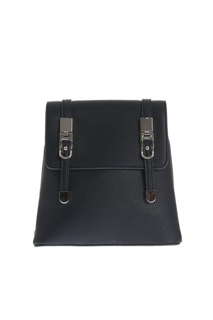 Rucsac modern negru cu inchidere dubla si design minimalist