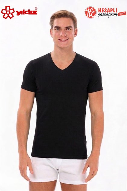 61 Premium Men's 100% Cotton Ribbed Stretch Comfortable Fabric V-Neck Men's Undershirt/Undershirt/Tshirt