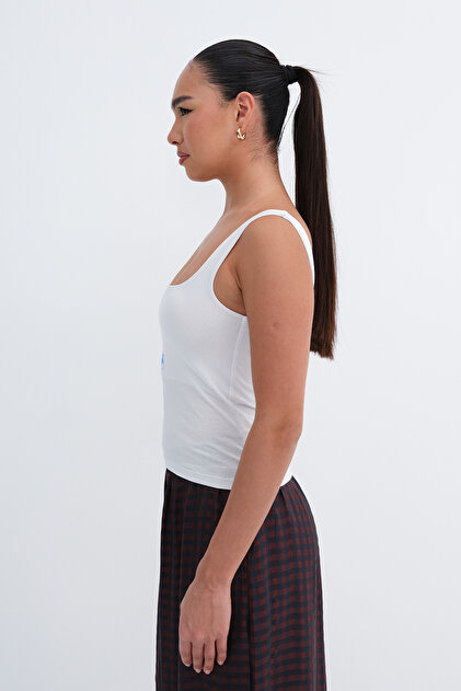 Addax Square Neck Printed Tank Top A1844- Trendyol