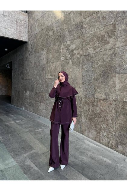 Nare Belted Cape Set Yrn-2303