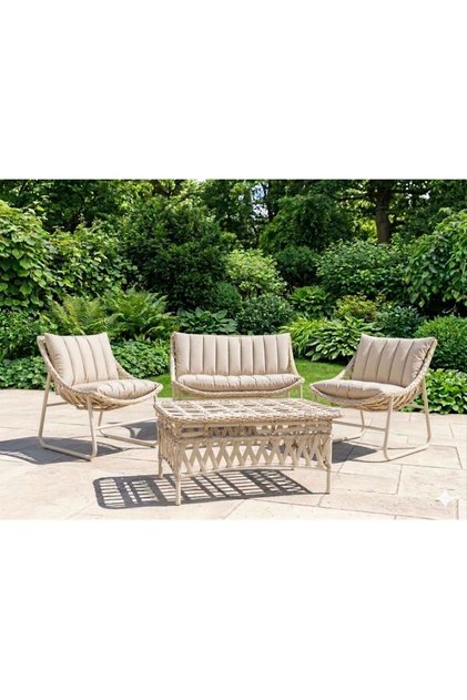 WİLLEM MODEL RATTAN BAHÇE BALKON TERAS BAHÇE SETİ OTURMA GRUBU 2+1+1 MASALI