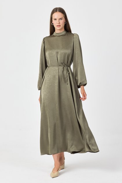 Evora Satin Evening Dress - Çağla