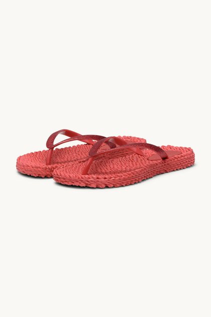 Cheerful01 Glittery Red Women's Flip Flops