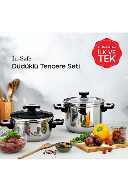 İn Safe 2 Li Düdüklü Tencere Seti 4 Parça TKEBT TEK RENK