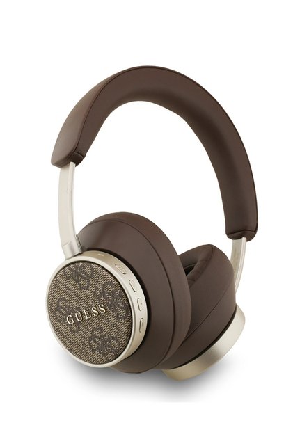 Lisanslı PU Metal Klasik Yazı Logolu Kulak Üstü Bluetooth Kulaklık Kahverengi