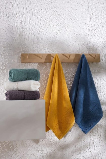 Egeria 100% Cotton 5-Piece Bath Towel Set Soft Textured High Absorbent Colorful Towel Set