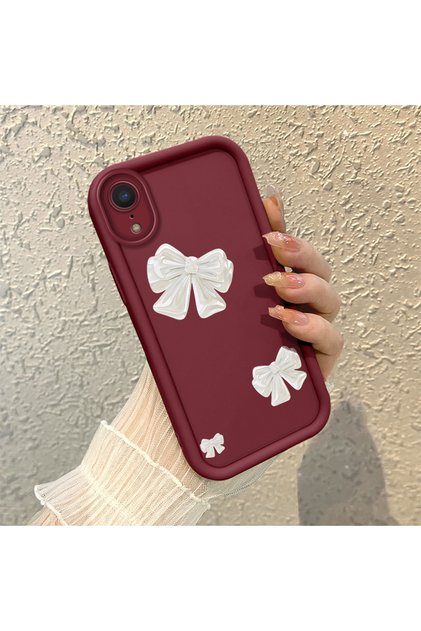 High Quality Bow Ribbon Silicone Phone Case Compatible with iPhone Xr