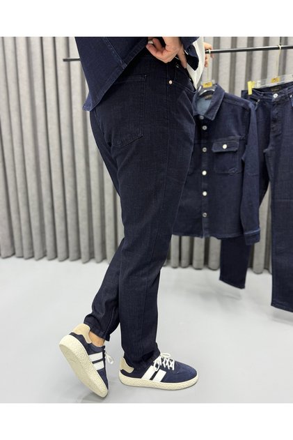 Erkek Premium Dark Blue Jean Takım Pantolon